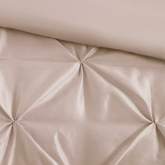 7-Piece Queen 100% Polyester Pieced Pleated Tufted Comforter Set