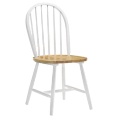 Natural Brown and White Spindle Back Side Chairs (Set of 4)