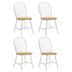 Natural Brown and White Spindle Back Side Chairs (Set of 4)