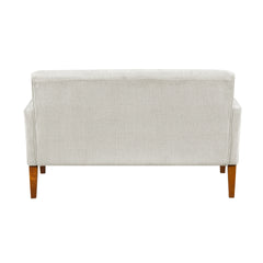 Modern Living Room Furniture Loveseat Beige Chenille Upholstery Pocket Coils Solid Wood Legs Furniture 1pc