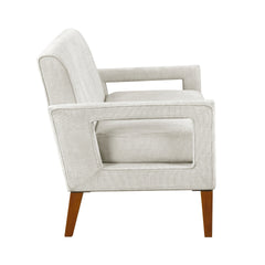 Modern Living Room Furniture Loveseat Beige Chenille Upholstery Pocket Coils Solid Wood Legs Furniture 1pc