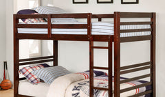 Twin Over Twin Transitional Style Bunk Bed With Two Large Drawers Under Bed Storage Attached Ladder Dark Walnut