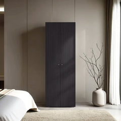 FM FURNITURE Basin 2-Door Tall Wardrobe Cabinet 66.9 inchH, Bedroom, Wenge