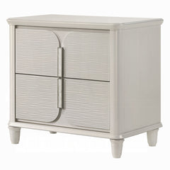 Pearl White Finish Luxury Glam Nightstand of 2-Drawers Wooden Bedroom Furniture 1pc