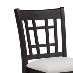 Mipo Counter Height Dining Chair Set of 2, Black Grid Back, White Seats