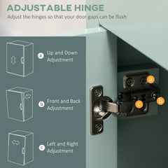 Light Blue Pantry Storage Cabinet Freestanding Kitchen Buffet with Hutch with Drawers, Glass Doors, and Adjustable Shelves