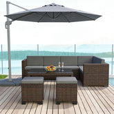 Ottoman Cubes Set of 2,Wicker Outdoor Ottomans