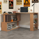L Shaped Corner Computer Desk,360° Rotating Home Office Desk