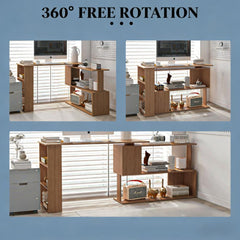 L Shaped Corner Computer Desk,360° Rotating Home Office Desk