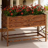 Gardening Bed,Metal Planter Box,Galvanized Raised Garden Bed,with Legs,Storage Shelf and Bed Liner