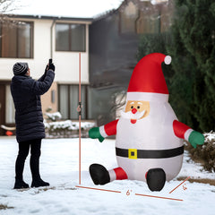 Christmas Outdoor Yard Display, Inflatable Christmas Santa Claus with Rotating Magic Ball Light