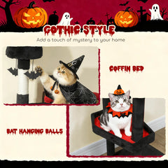 78"Cat Tree Cat Tower with Coffin Bed