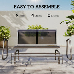 Double Seat Glider Outdoor Glider Bench, Patio Double Swing Rocking Chair