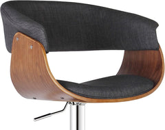 Weathered Oak Modern Swivel-Adjustable Barstool with Armrests