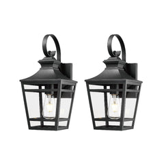 Large Outdoor Wall Lights for House, 16.5inch Exterior Lighting Fixtures Wall Mount Outdoor Porch Lights Waterproof Black Outdoor Sconce Lights with Clear Glass for Patio Hallway Garage (2 pack)