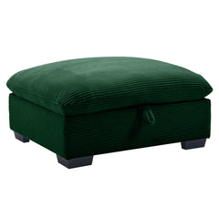 Corduroy Fabric Ottomans Footrest to Combine with 2 Seater Sofa, 3 Seater Sofa and 4 Seater Sofa, Green Corduroy