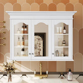 40" Medicine Cabinet with Mirror, Bathroom Storage Cabinet with Mirror Door and Shelves, Wall Mounted Bathroom Cabinet with Glass Doors