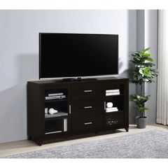 Nyler Cappuccino 3-drawer Rectangular TV Console