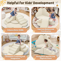 Soft Foam Block Play Structures Climbers for Child Development, 6-Piece Baby Foam Climbing Foam, Climbing Crawling Toys Soft Foam Blocks Activity Play Set