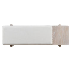 TREXM Farmhouse Upholstered Storage Bench with Hidden Compartment, Modern Entryway Bench for Living Room, Entryway, and Hallways (Natural)