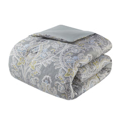 6 Piece Cotton Comforter Set Grey King