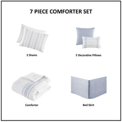 6 Piece Cotton Jacquard Oversized Comforter Set-Cal King