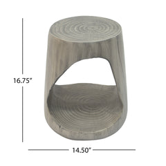 MGO Hollow Side Table, Wood-like texture, GREY Color