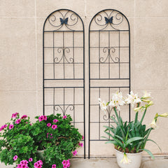 4 Pack Metal Garden Trellis 71" x 19.7" Rustproof Trellis for Climbing Plants Outdoor Flower Support Black