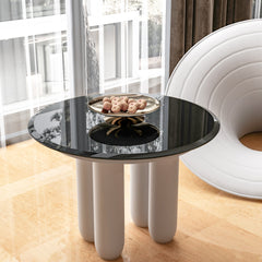 24" Inch Round Tempered Glass Table Top black Glass 1/2" Inch Thick Beveled Polished Edge(old SKU:W1265118648)