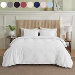 Serta Simply Clean Pleated Duvet cover White Twin