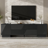 VIBE HAUS 70.8'' Modern TV Stand for TVs up to 75 Inches, Entertainment Center with Storage Cabinets, 4 Drawers and a Metal Center Leg, Minimalist Modern Media TV Console Table for Living Room