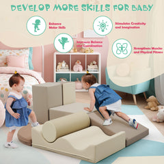 7-Piece Indoor Climbing Foam for Kids, Soft PU Toddler Climbing Toys, Indoor Climb and Crawl Activity Play Set