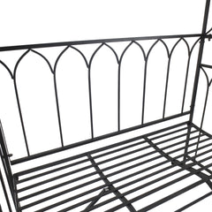 Outsunny Metal Trellis Arbor Arch for Climbing Plants with Garden Bench, Grow Grapes & Vines, Patio Decor & 2-Person Outdoor Steel Decorative Seating, 484 lbs. Weight Capacity, Black