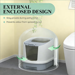Easy to Clean Litter Box,Covered Cat Litter Box