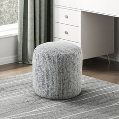 Cylindrical Pouf Chenille Fabric Upholstery Modern Ottoman, Footstool, Non-Slip Floor Pouf, Bean Bag Chair, 1pc Sitting Pouf