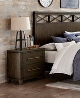 Contemporary Style Bedroom 1pc Nightstand of 2 Drawers Dark Brown Finish Wooden Furniture Modern Look