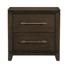 Contemporary Style Bedroom 1pc Nightstand of 2 Drawers Dark Brown Finish Wooden Furniture Modern Look