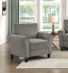 Classic Comfort Chair Durable Brown Chenille Upholstery Rolled Arms Living Room Furniture 1pc