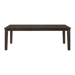 Classic Dark Espresso Finish Dining Table with Removable Leaf Rectangle Wooden Dining Furniture 1pc