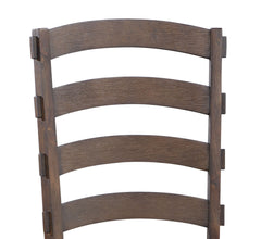 Pascaline Gray Fabric, Rustic Brown & Oak Finish Side Chair (Set of 2)
