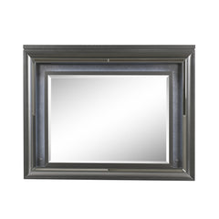 Sawyer Metallic Gray Finish Mirror W/Led