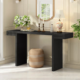 U-Style Large 60-Inch Console Table with Geometric Clean Lines Design,Stylish Entryway Table with Painted Finish and Adjustable Feet,Suitable for Living Room,Entryway,Hallway.