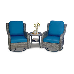 Wicker Patio Furniture Set - 3 Piece Rattan Outdoor Sectional Conversation Sets 2 Piece Wicker Hang gliding Chairs and 1 Side Table