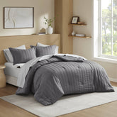 7-Piece Cal King Woven Striped Comforter Set