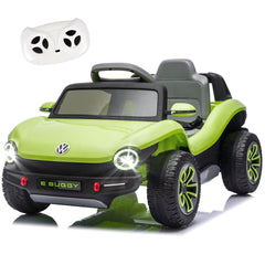 12V Licensed Volkswagen Beetle Kids Ride On Electric Car W/2.4G PC,Cute&Curvy Body,2WD,4-Wheel Suspension,Rear Cargo Storage,Bright Front Headlights,Bluetooth,USB,Music,Speeds 1.5-2.5MPH For kids 3-5