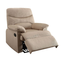 Beige Recliner with Pillow Top Arm