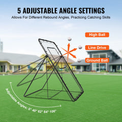 Baseball And Softball Rebounder Net 4x6 Ft PitchBack Adjustable Angles