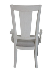 Katia Light Gray Linen & Weathered White Finish Arm Chair (Set of 2)