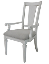 Katia Light Gray Linen & Weathered White Finish Arm Chair (Set of 2)