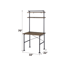 Ensata Rustic Oak & Black Finish Writing Desk